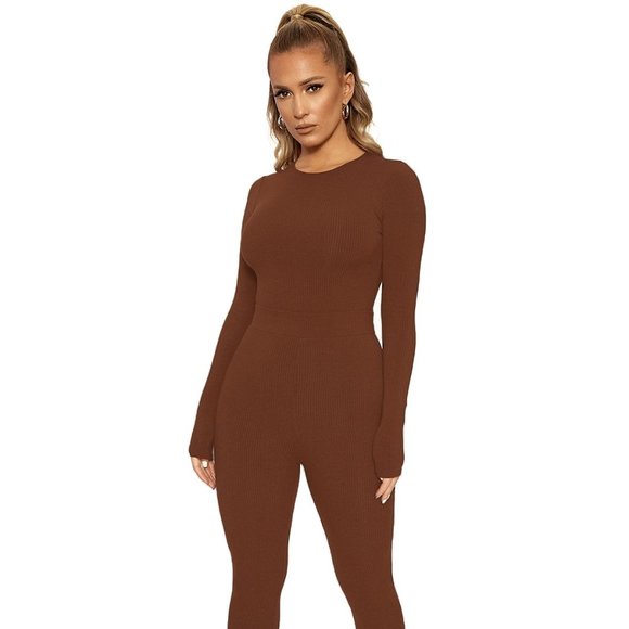 Naked Wardrobe SNATCHED GOALS BODYSUIT Chocolate - Picture 4 of 5